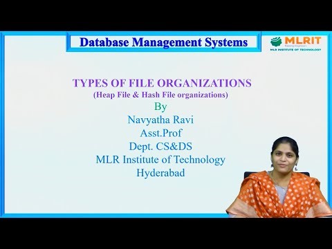 LEC43|Database Management Systems | Types of File Organizations (Heap & Hash File) by Mrs. Navyatha