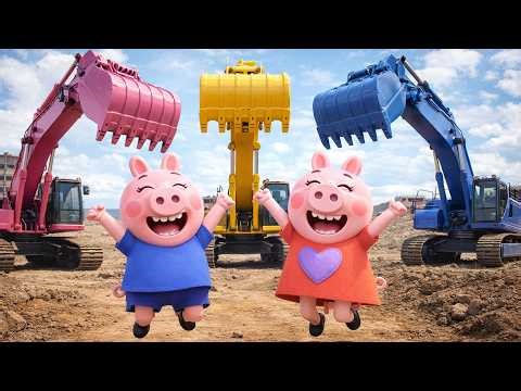 Excavator Extravaganza! Peppa and George Have Fun with Giant Diggers! 🏗️👧🐖|Peppa Pig Funny Animation