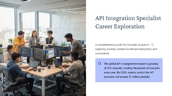 API Integration Specialist Career Exploration 101 Grades 4-12 PPTX Slides Lesson