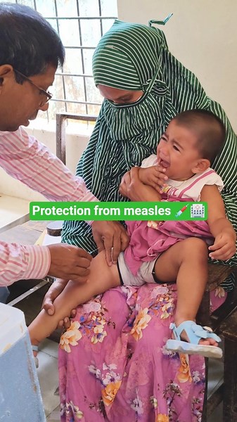 Protection from measles 💉 baby care 😘 at hospital 🏥 #vaccine #injection #baby #shorts #measles