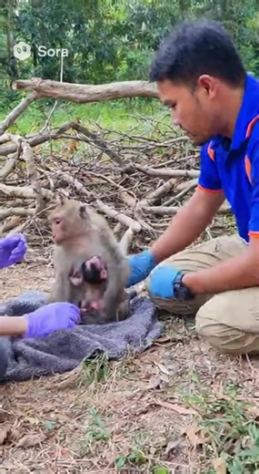 216K views · 3.1K reactions | Try to rescue poor abandoned mama monkey and her newborn. | Monkeys Rescue | Facebook