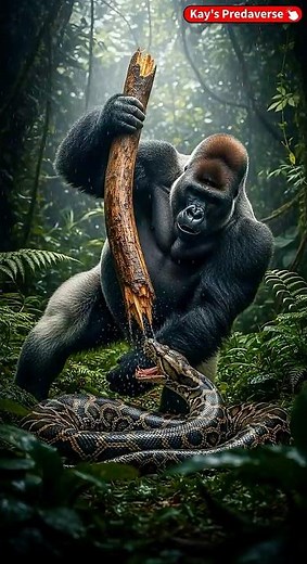 Gorilla vs Python - Must Save Baby Deer! 🦌🐍🦍