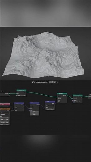 How to create terrain easy and fast in blender #b3d #blender #geometrynodes