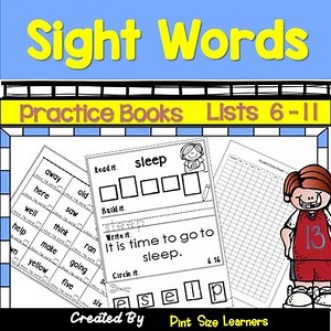 Sight Words Practice Books -  Lists 6 to 11