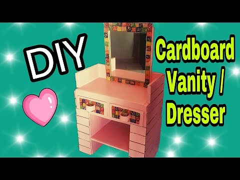 DIY: Cardboard Furniture: Vanity: Cardboard Dressing Table: how to make: