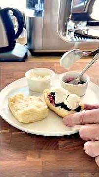 3 Ingredient #biscuits with Whipped Cream and Blueberry Jam