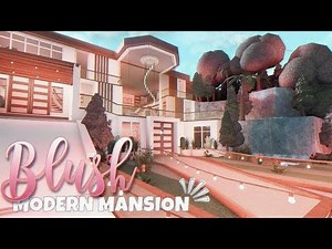 ROBLOX BLOXBURG: Blush Modern Hillside Mansion | tour + house build ♡