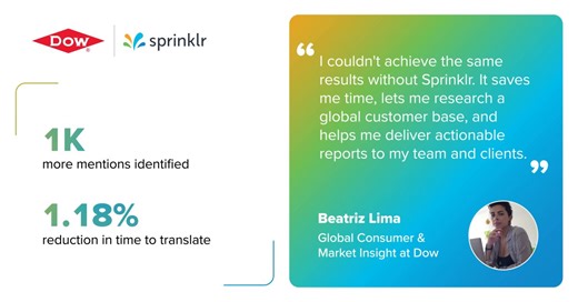 💡 Innovation starts with understanding what customers want. Discover how Dow is driving global marketing strategies with Sprinklr’s AI-powered platform. 🚀 Beatriz Lima, Global Consumer & Market Insight at Dow, shares her story: https://ms.spr.ly/6184oLSH0 | Sprinklr