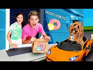 We Opened A DOGGY DONUT DRIVE THRU STORE!! Winner Gets A Lamborghini!