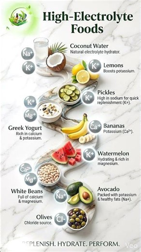 10 High-Electrolyte Foods BETTER Than Any Sports Drink! 💪⚡ #shorts