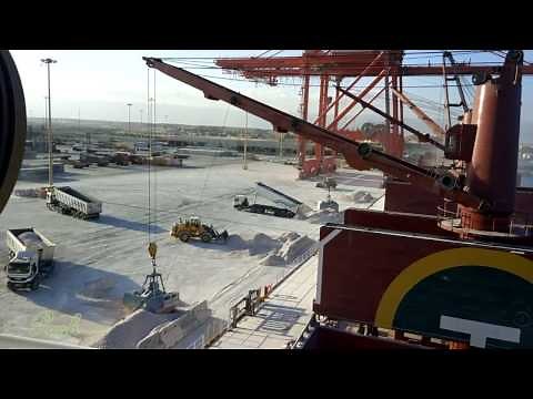 Merchant Navy | Loading Limestone using Grabs on Ship