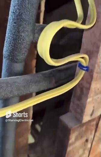 What's With All That Extra Yellow Wire #electrician #wiring #shorts
