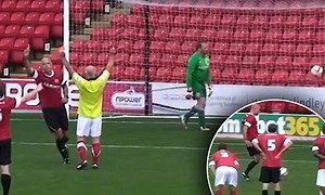 Howard Webb scores Panenka penalty in charity match at Oakwell