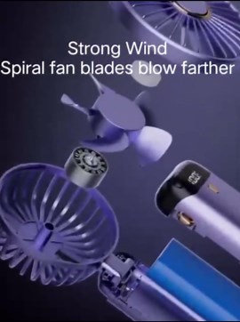 Mini Handheld Fan - 4000mAh Type-C Rechargeable, 5 Speed Adjustable, 90° Foldable & 3-in-1 (Handheld/Neck/Desk) - Digital Display, Portable Small Fan for Women, Makeup, Travel, Office (cherry pink)