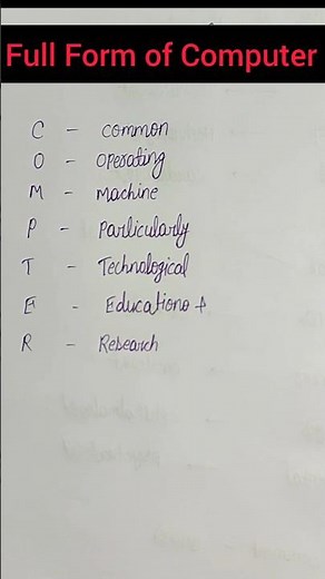 Full form of Computer #computer #fullform #education #shorts #viral