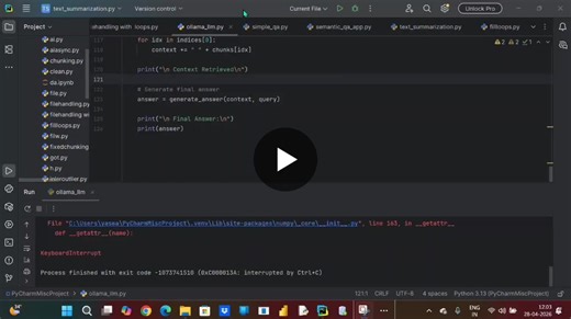 #python #nlp #generativeai #rag #faiss #ollama #llm #machinelearning #learninginpublic | premchandh sk
