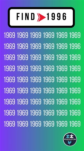 Find 1996 Hidden in 1969s! Only 0.5% Can Do It! 😱 IMPOSSIBLE Challenge #shorts