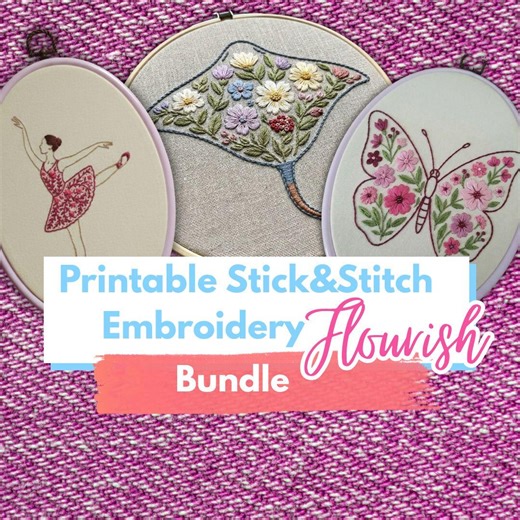 Floral Embroidery Patterns Bundle (7 Designs) PDF Download – Botanical Animals, Beginner Friendly, DIY Hand Embroidery Patterns - Etsy
