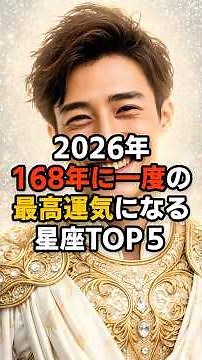 2026年168年に一度の最高運気が訪れる星座TOP５ #占い #開運