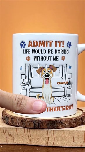 Admit It Crazy Funny Dog - Personalized Custom 3D Inflated Effect Coffee Mug