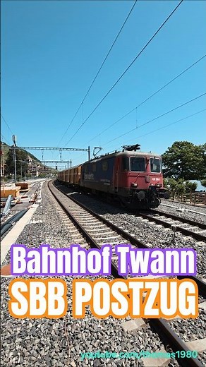 🚆🔶SBB Postzug donnert durch den Bahnhof Twann am Bielersee 🚆 #shorts