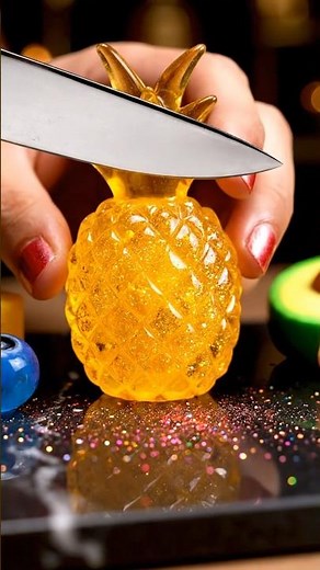 Luxury Glass Fruit Bouquet ASMR 💎🍓 | Ultra-Realistic 8K Macro Crystal Cutting