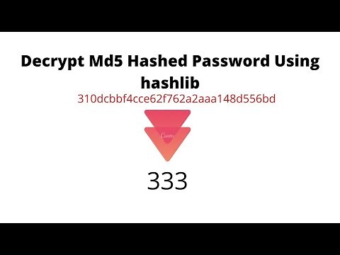 Decrypt Md5 Hashed Password Using hashlib in Python