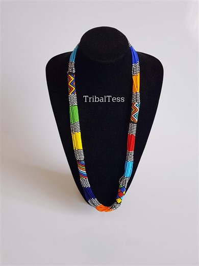 Handmade Zulu Beaded Necklace, Colorful African Jewelry - Etsy
