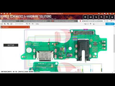 Infinix Note 30 5G Sub Board Charging Strip Diagram | Original USB Charging Circuit & Pinout