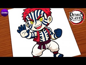 Easy Anime Drawing | How to Draw Akaza Step by Step Tutorial for Beginners