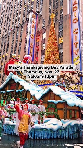 🎉 Macy’s Thanksgiving Day Parade 2025 📅 Date & Time The 2025 parade takes place on Thursday, November 27, 2025, coinciding with Thanksgiving Day. The broadcast begins at 8:30 a.m. ET, and the event typically runs until about noon. 📍 Route & Viewing Spots The parade will start at 77th Street & Central Park West. It proceeds south down Central Park West to Columbus Circle, then turns east on Central Park South, then heads down 6th Avenue toward its finish at Macy’s Herald Square at 34th Street.