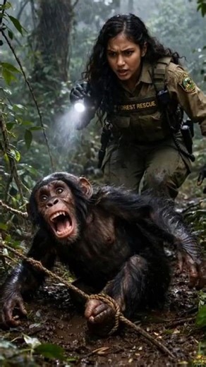 Trapped Chimpanzee Rescue | Brave Wildlife Officer Saves a Life 🐒 #AnimalRescue #WildlifeHero