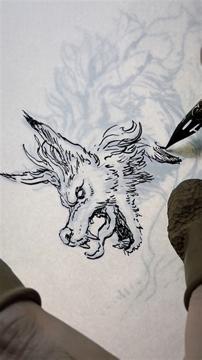 ROJIAS (ロジアス) on Instagram: "久しぶりにゲームを買った。 オクトパストラベラー。1と2のセット。🉐 しばらく遊べそうだ。 遊んでたらこんなやつ出てきた。 でっかい狼の敵。 モンスターを描くってのも楽しいなあ。 しばらく遊べそうだ。 #illustration #octopathtraveler #monsterillustration #オクトパストラベラー #penandink"