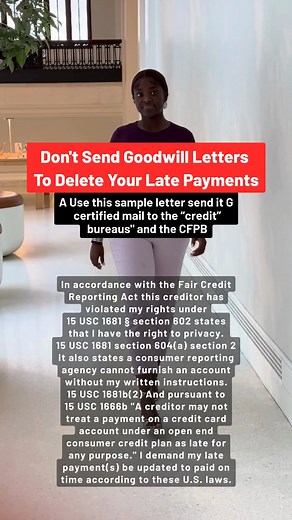 🚫 Goodwill Letters Won’t Save Your Credit Trying to erase late payments? Don’t waste your time on goodwill letters — they rarely work and could delay your progress. 💡 The smarter move: send a certified dispute letter to the credit bureaus and the CFPB. This puts your case on record and gives you a real chance at results. 📞 Ready to take control of your credit? Let’s make it happen. #AmericaCreditCare #CreditRepair #DebtHelp #CreditScoreBoost #KnowYourRights #FinancialFreedom | Credit Care Of 