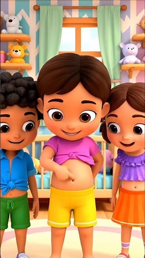 Belly Button Song | Cute Kids Cartoon Animation | Boop Boop Boop Nursery Rhyme #Shorts