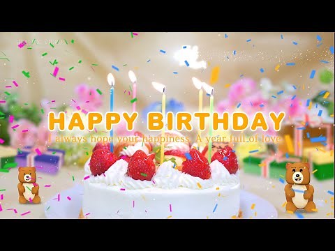 バースデイソング【歌詞入り】お誕生日に一緒に歌ってね！