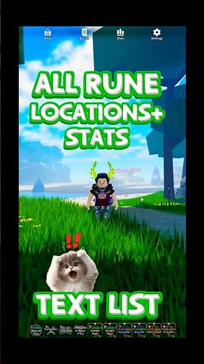 🙌All RUNE LOCATIONS/STATS🔥(text list)🫡#roblox #prospecting #runes #locations #stats