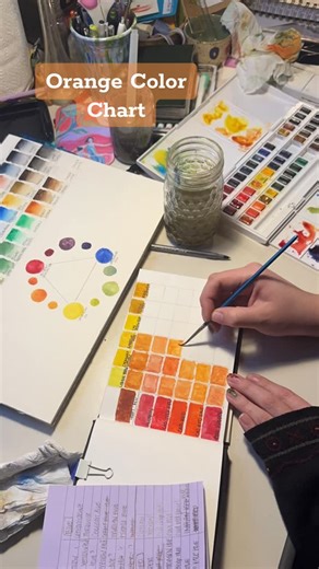 Sophia Trey on Instagram: "Orange Color Chart 🍊 #colorchart #orangepaint #watercolourpainting"
