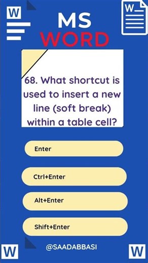 What shortcut is used to insert a new line soft break within a table cell #exceltips
