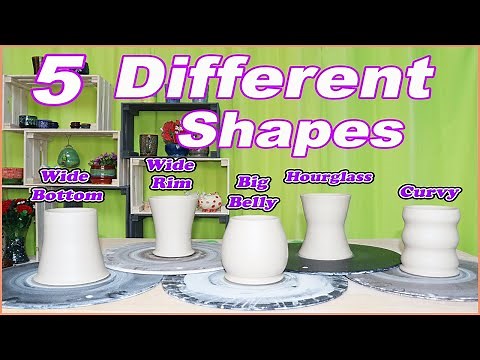 Throwing Mugs on The Pottery Wheel - 5 Different Shapes