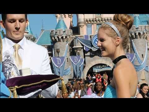 Disneyland Proposal with a Real Glass Slipper