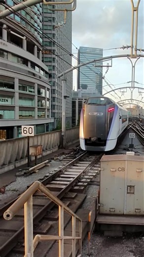 Limited Express Azusa No. 45 on the Chuo Main Line departs from Tokyo Station bound for Matsumoto...