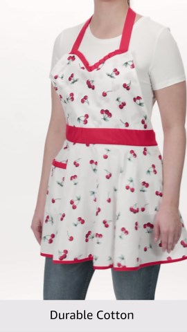 Wrapables Adjustable Flirty Hostess Apron, Sweet Cherries