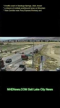 A traffic crash in Saratoga Springs, Utah, forced a closure of multiple southbound lanes on Mountain