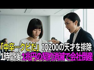 「中卒に論理などない」IQ200天才少女を解雇した社長。わずか1時間で1兆円契約消滅し会社倒産！倒産寸前の町工場に現れた彼女が起こした奇跡【感動する話】【朗読】