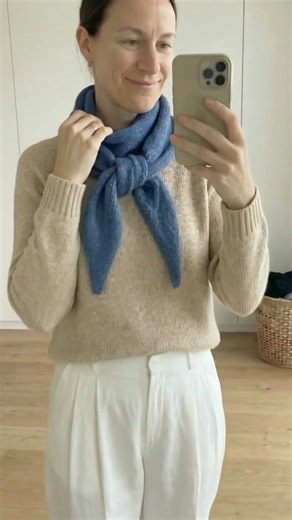 How to Make a Small Triangle Scarf Easy Beginner Knitting & Crochet #shorts #knitting #crochet