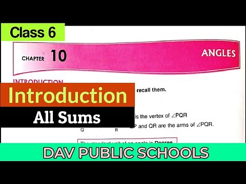 DAV class 6 maths chapter 10 Angles - Introduction