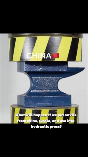 Hydraulic press vs anvils from China, Russia, and USA. Which one is the strongest? #shorts #USA