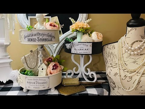 DIY FRENCH COUNTRY SHABBY FARMHOUSE TIERED TRAYS & DECORATING INSPIRATION & IDEAS! (170)