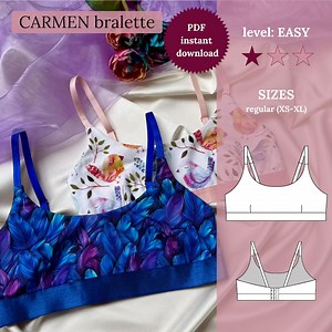 CARMEN Bralette - PDF Sewing Pattern (regular Sizes Xs-xl) - Etsy